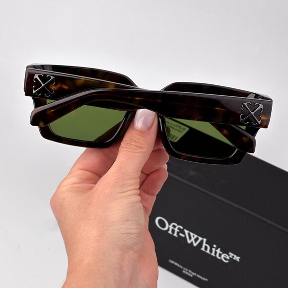 Off-White VIRGIL Sunglasses – Havana Frame Green Lenses | Model OERI126 6055 - Picture 2 of 11